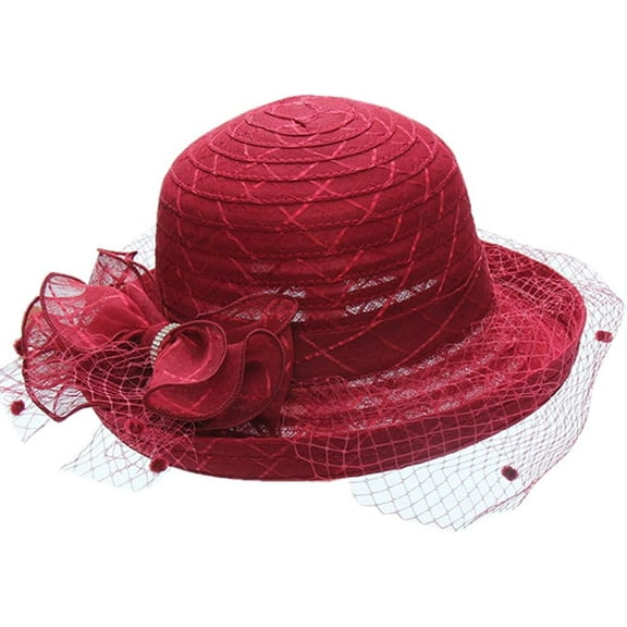 LinYooLi Elegant Bow Sun Hat Women Summer Fashion Sun Mesh Hat
