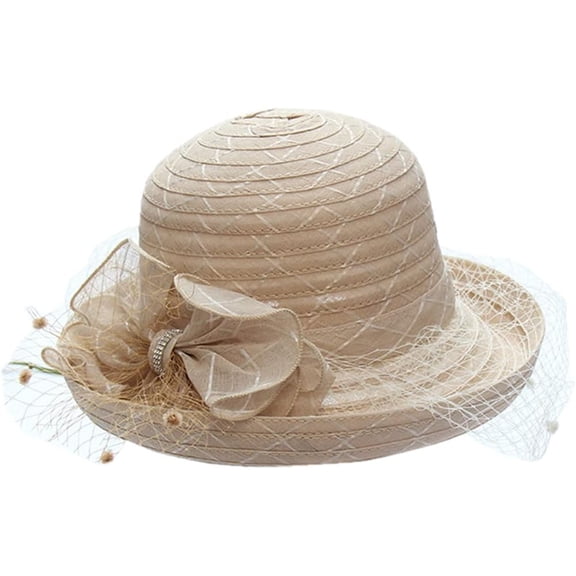 LinYooLi Elegant Bow Sun Hat Women Summer Fashion Sun Mesh Hat