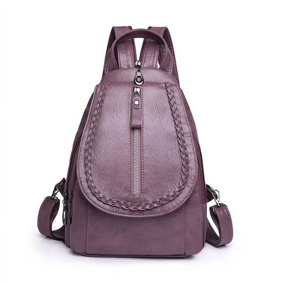 LinYooLi Fashion Designer Women Backpack Vintage Soft Pu Leather Shoulder Bags Cute Retro Female School Daypacks Mochila Feminina