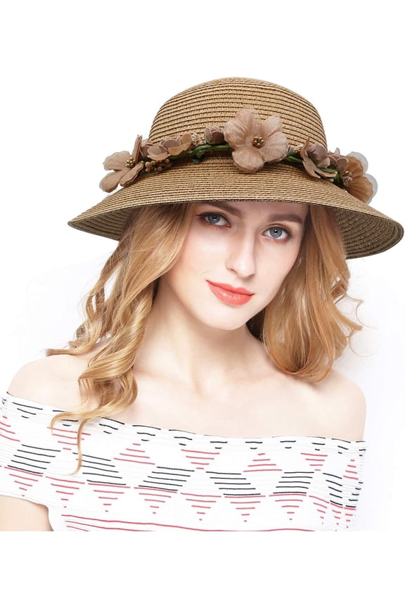 Fashion Flower Lace Ribbon Wide Brim Caps Summer Beach Sun Protective Hat Straw Hats for Women