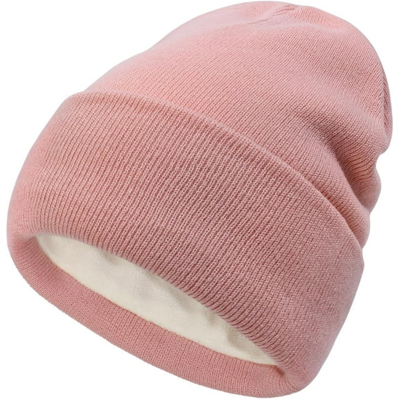 LinYooLi Fleece Lined Beanie Hat for Women Knit Winter Hat Skull Cap Cuffed Warm Beanie Hat