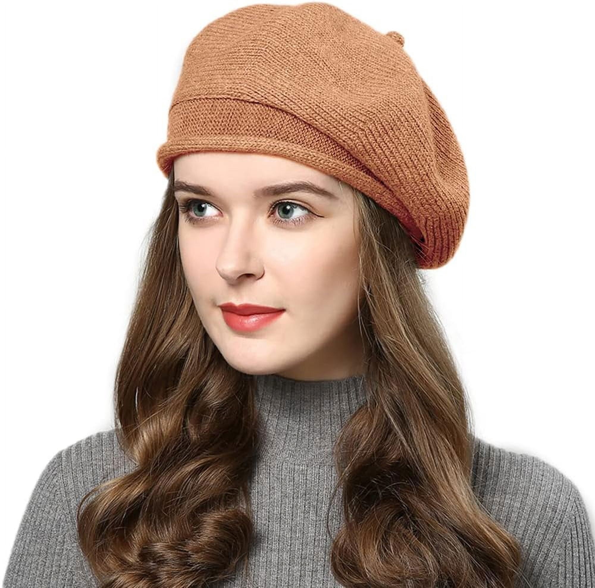 LinYooLi French Style Beret Hat for Women Winter Fall Knit 