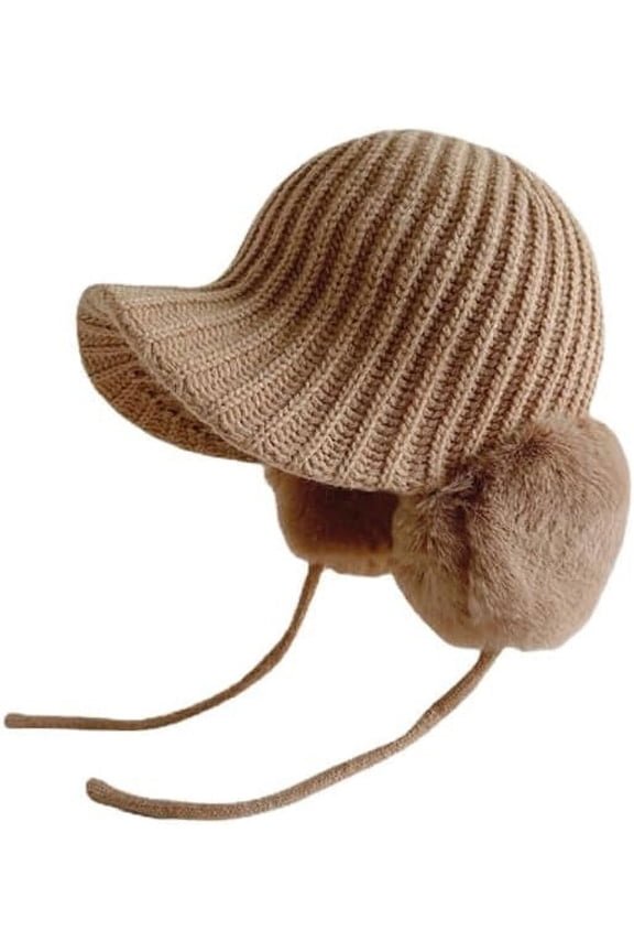 Fuzzy Warm Hairball Earmuffs Hats Funny Hat for Women Women's Baseball Cap Beanies Knitting Thickening Caps