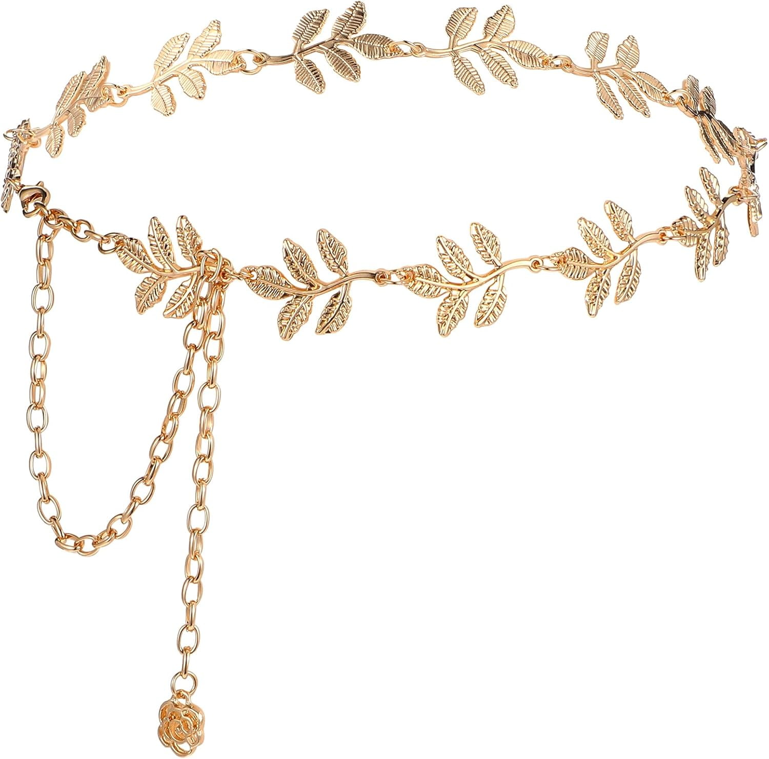 gold leaf belt for dress Elastic belt