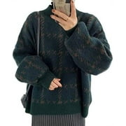 LinYooLi Grunge Clothes Grandpa Sweaters Vintage Aesthetic Baggy Dark Academia Clothing Plaid Striped Preppy Pullovers 2023