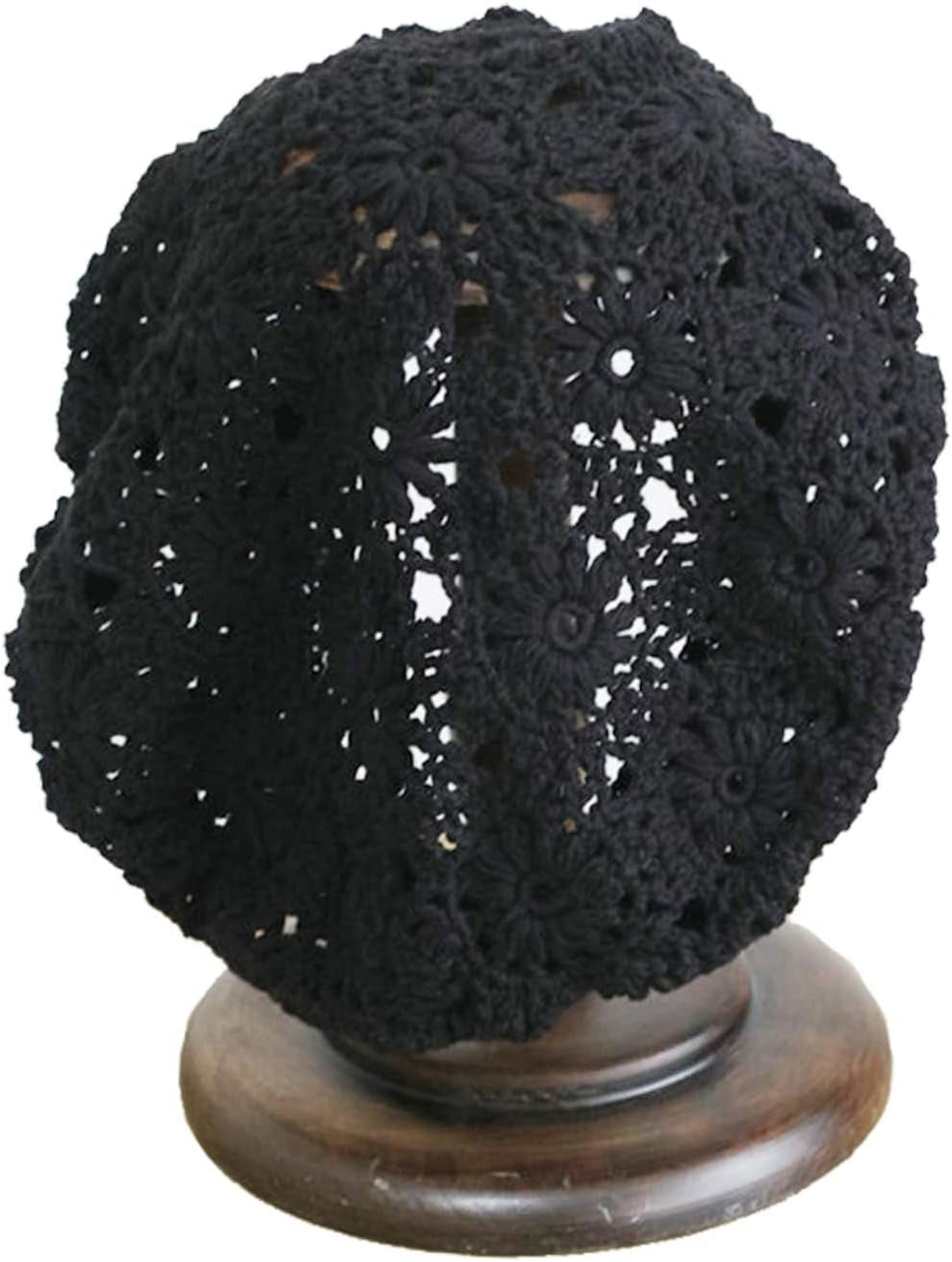 LinYooLi Hand Hook Hollowed-Out Chrysanthemum Beret, Hair Cap