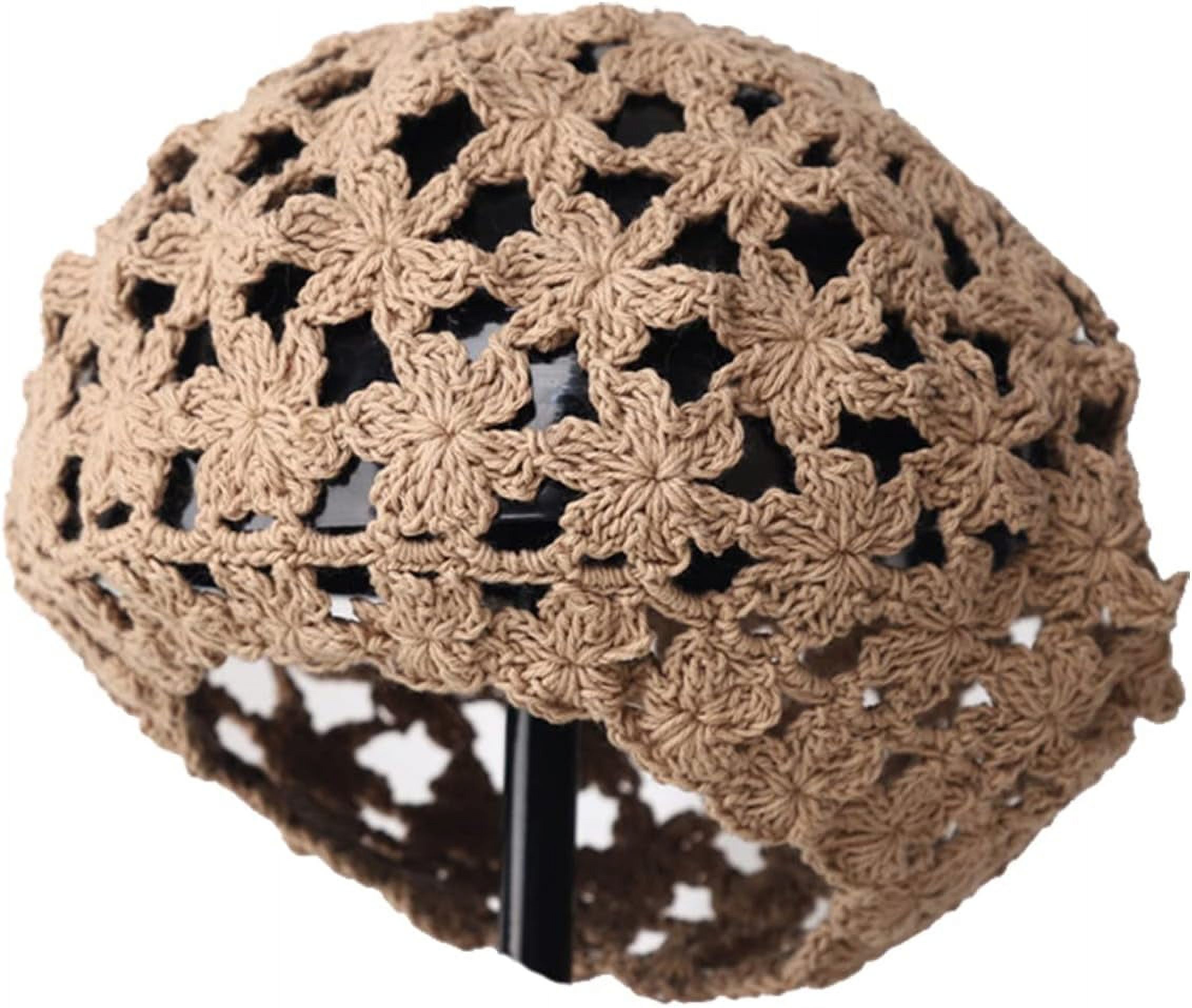 LinYooLi Hand Hook Hollowed-Out Petal-Shaped Beret, Hair Cap
