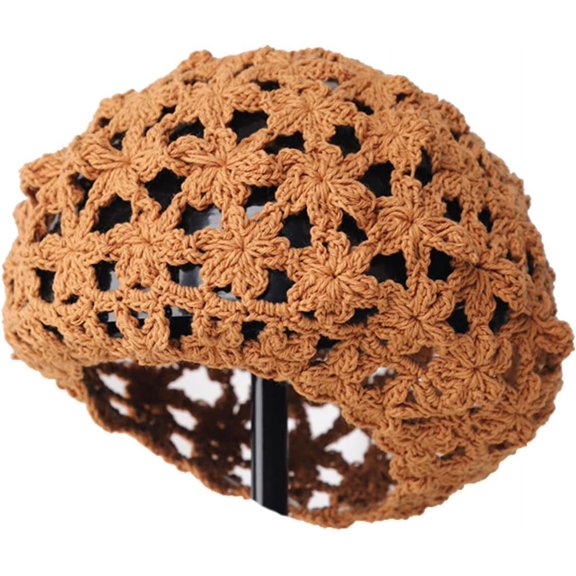 LinYooLi Hand Hook Hollowed-Out Petal-Shaped Beret, Hair Cap
