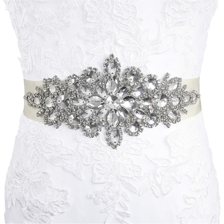 Linyooli Handmade Wedding Dress Belt for Women,Rhinestone Belt for Bridesmaid Dresses,Sparkly Diamond Bridal Belt Sash, Women's, Size: One size, White Linyooli Handmade Wedding Dress Belt for Women,Rhinestone Belt for Bridesmaid Dresses,Sparkly Diamond Bridal Belt Sash, Women's, Size: One size, White