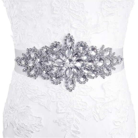 LinYooLi Handmade Wedding Dress Belt for Women,Rhinestone Belt for Bridesmaid Dresses,Sparkly Diamond Bridal Belt Sash