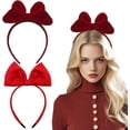 thumbnail image 1 of LinYooLi Headbands for Women 2Pcs Red Headband Bow headband for Women Gril Christmas Halloween Cosplay Hairband Hair Accessories, 1 of 7