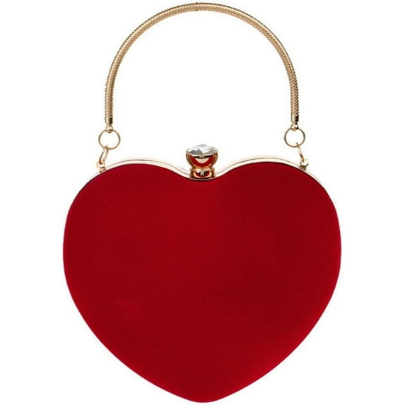 LinYooLi Heart Shape Evening Bag Party Clutch Handbag Chain Shoulder Bag