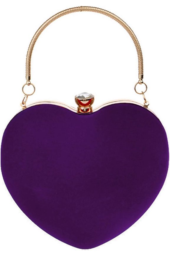 Heart Shape Evening Bag Party Clutch Handbag Chain Shoulder Bag