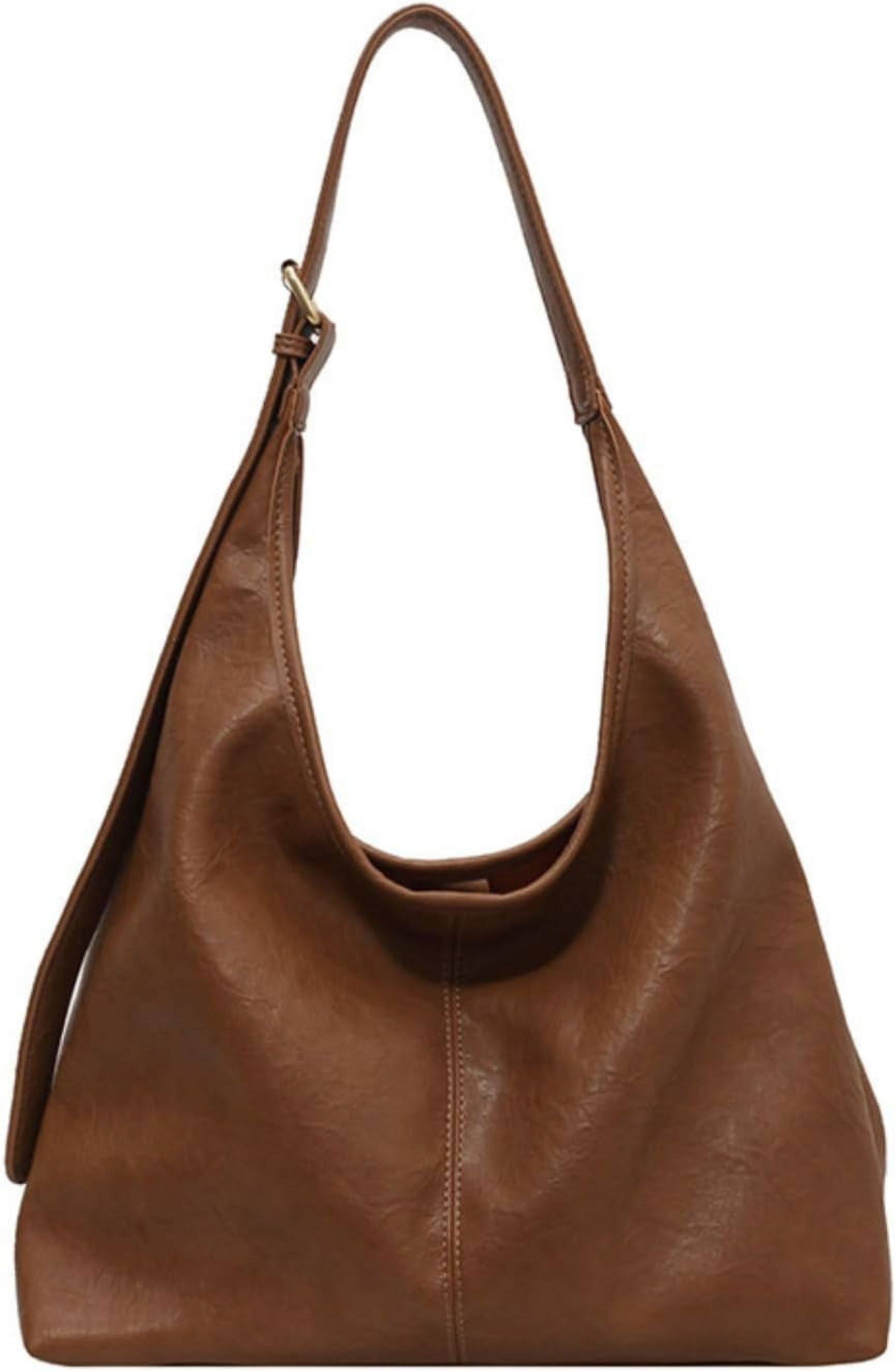 LinYooLi Hobo Bags for Women Soft PU Leather Tote Shoulder Bag Vintage Slouchy Handbag Purses