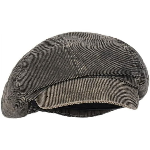 LinYooLi Japanese Oversized Corduroy Newsboy Hats for Women Vintage Unisex Paperboy Painter Beret Cap