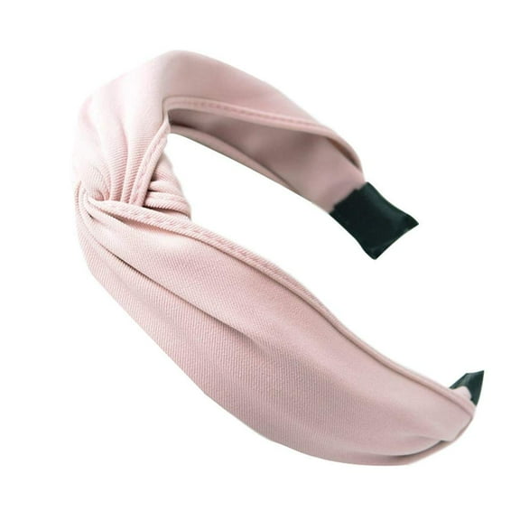 LinYooLi Knotted Turban Wide Boho Headbands, Pink - Yoga Hair Bands for Women