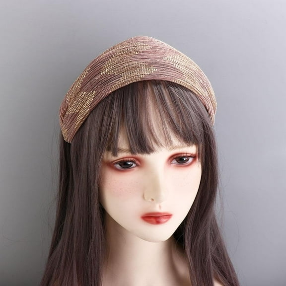 LinYooLi Lace Headband for Women, Boho Wide Headbands Hollow Headband Hair Band Colorful Embroidery Headband Wedding Headband(wine red)