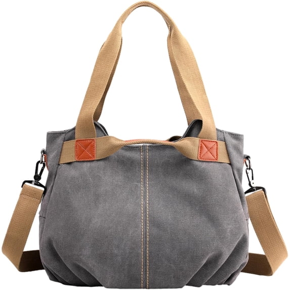 LinYooLi Large Capacity Canvas Tote Bag for Women with Zipper Mode Hobo Shoulder Bag Handbag Purse with Pockets and Compartments