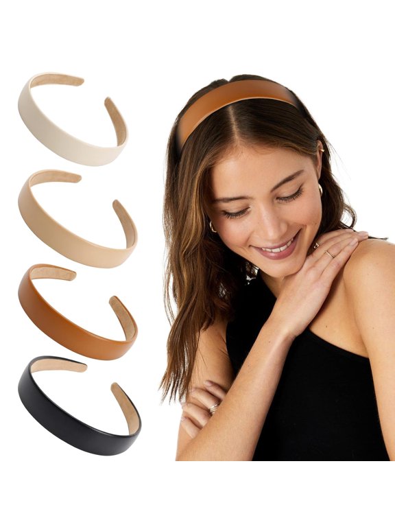 Leather Headbands for Women, 1Inch Non Slip Soft PU Hair Head Bands Diademas Para Mujer De Moda Cute Beauty Fashion Hairbands Hair Accessories