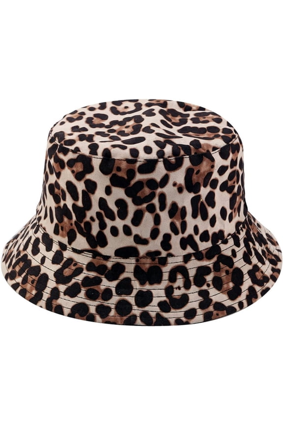 Leopard Lightweight Outdoor Beach Vacation Travel Sun Hat Bucket Hat for Women
