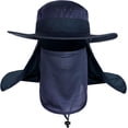 thumbnail image 1 of LinYooLi Men Wide Brim Sun UV Protection Sunhat with Removable Face Neck Flap Foldable Ponytail Fishing Hat, 1 of 6