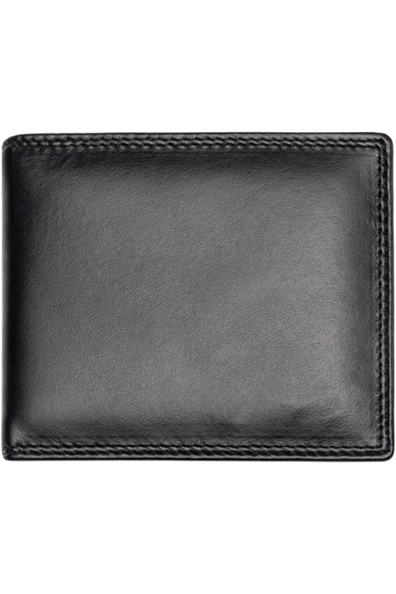 Mens Genuine Leather Bifold Wallet With ID Window (A30 Brown)