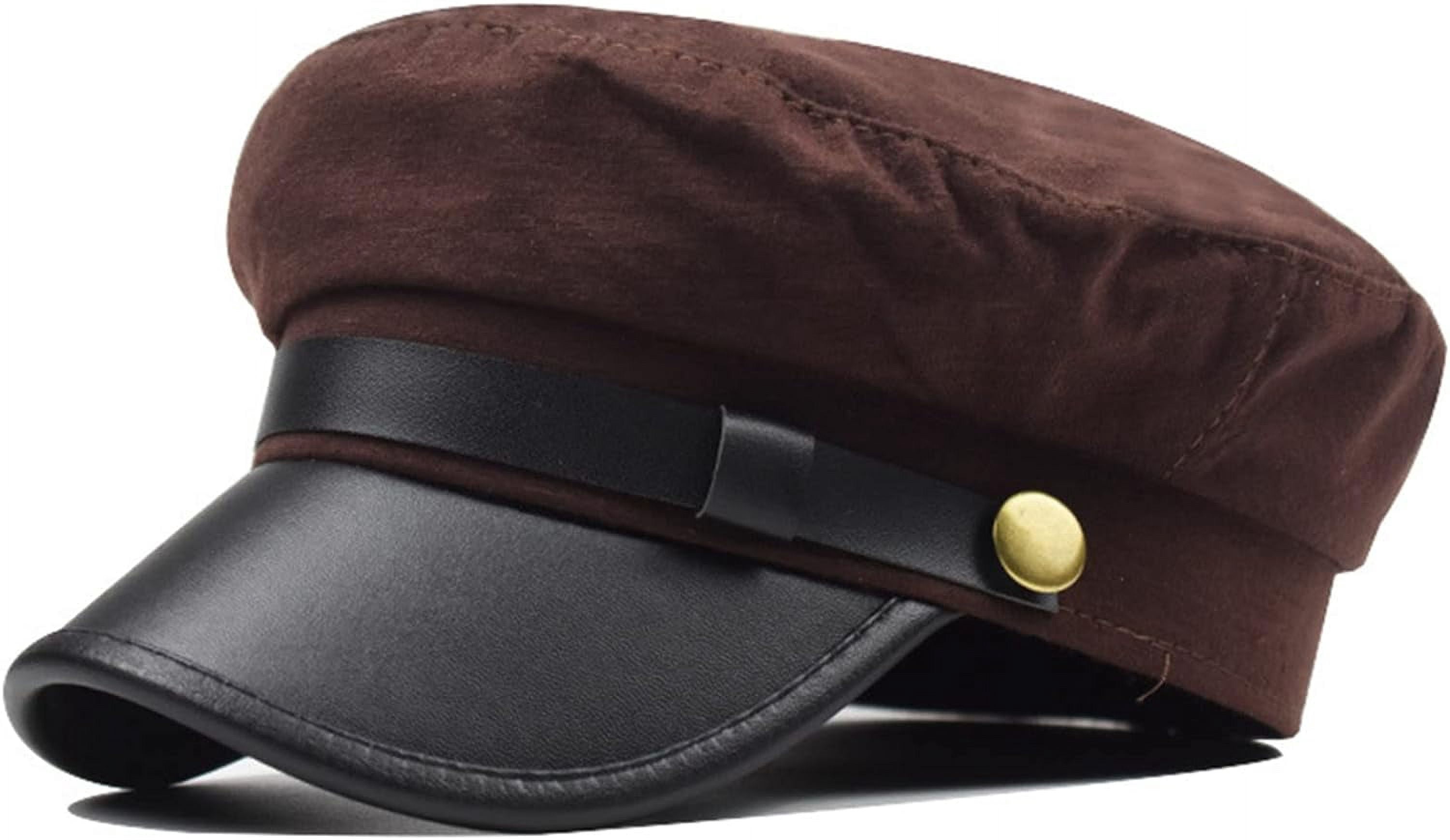 Chapeau Capitaine Yacht Femme – Newsboy Cabbie Beret Peaked, Style Marin Chic, Réglable 56-57 Cm
