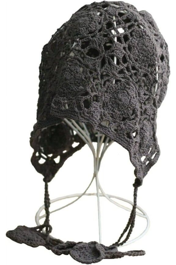 Multi-Purpose Vintage Four Seasons Hand Hook Flower Ear Cap, Beanie Bell hat