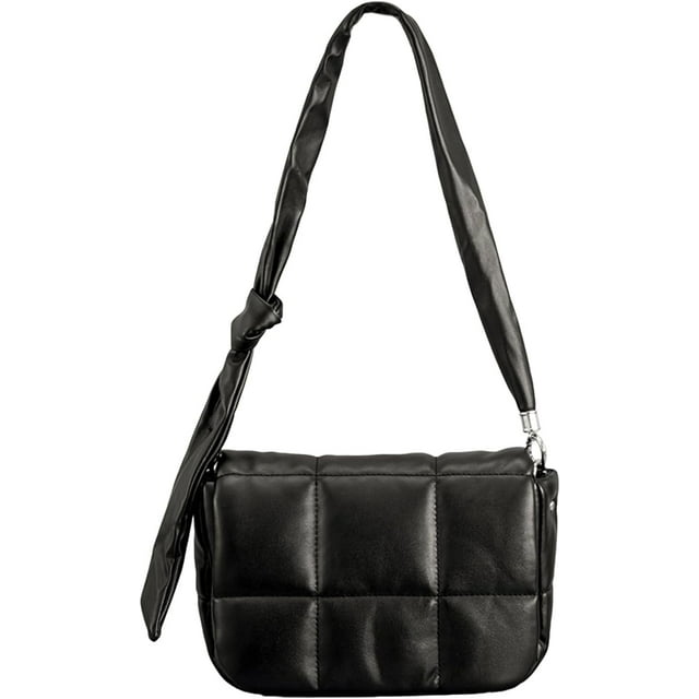 LinYooLi Puffer Tote Bag Puffer Crossbody Bags for Women Light Winter Down Padded Shoulder with 2 Removable Strap