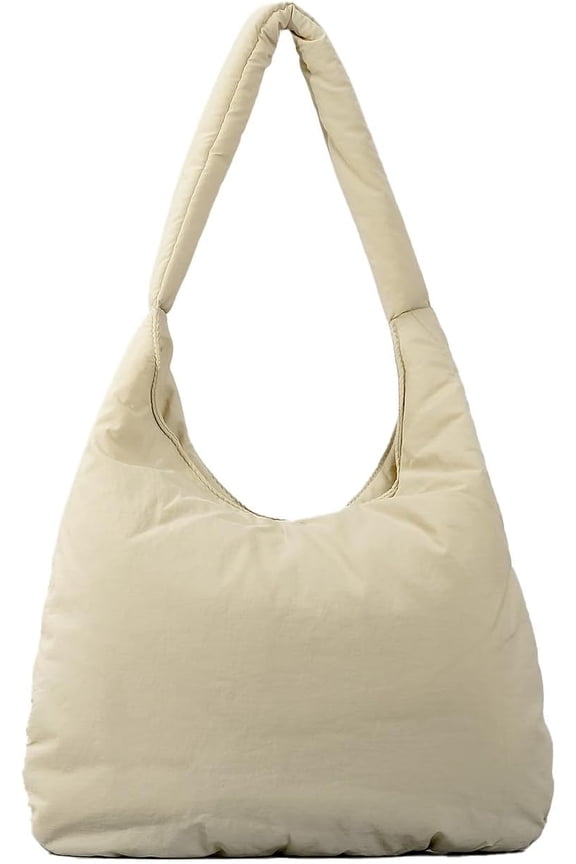 Puffer Tote Bag, Soft Lightweight Designer Nylon Crossbody Bags for Women Shoulder Dumpling Bag Purse