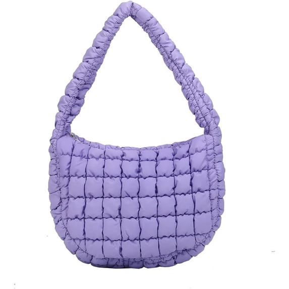 LinYooLi Puffer Tote Bag for Women Quilted Puffy Hobo Bag Lightweight Down Cotton Padded Shoulder Bag Trendy Padding Handbag