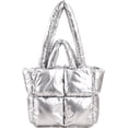 thumbnail image 1 of LinYooLi Puffer Tote Bag for Women, Soft Fluffy Handbags Purse Light Down Cotton Padded Quilted Tote Bag, 1 of 7