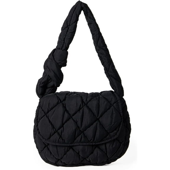 LinYooLi Quilted Tote Bag Trendy Knotted Puffer Tote Bag Light Winter Down Padding Hobo Shoulder Handbags Crossbody Bag