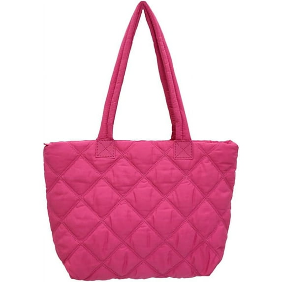 LinYooLi Quilted Tote Bag for Women Puffer Shoulder Bag Puffy Padding Quilted Bag Trendy Lightweight Hobo Handbag