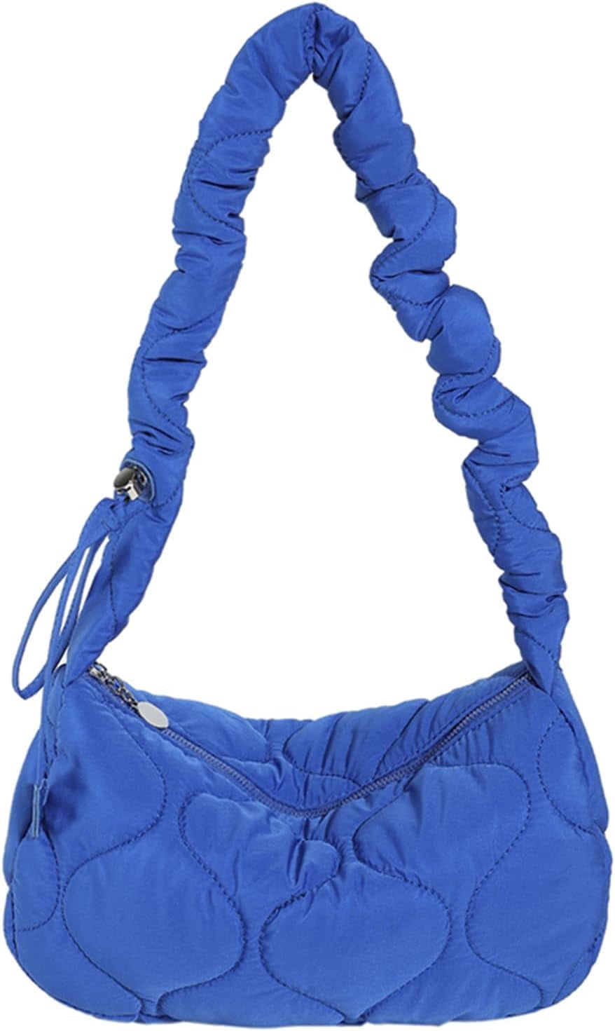 WOVTATOO Small Puffer Crescent Crossbody Bag - Quilted Nylon, Lightweight, Adjustable Strap, Black - View #3