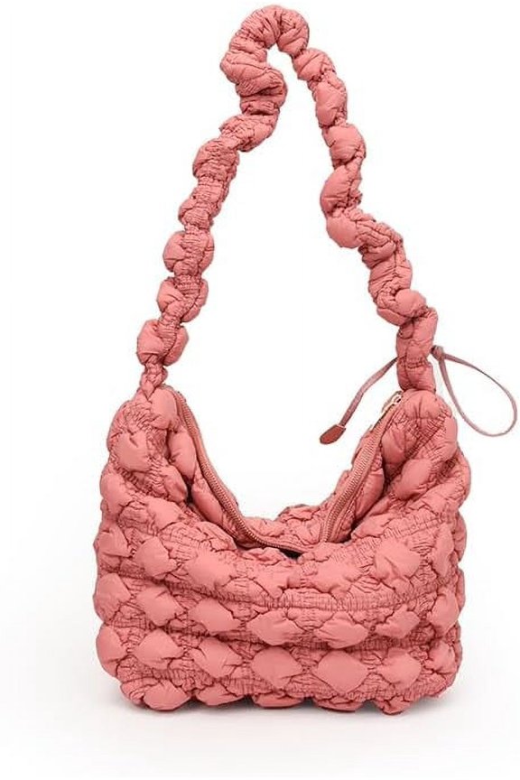 Quilted Tote Bag for Women, Soft Puffer Tote Bag Lightweight Designer Cloud Pleated Hobo Bags Dumpling Crossbody