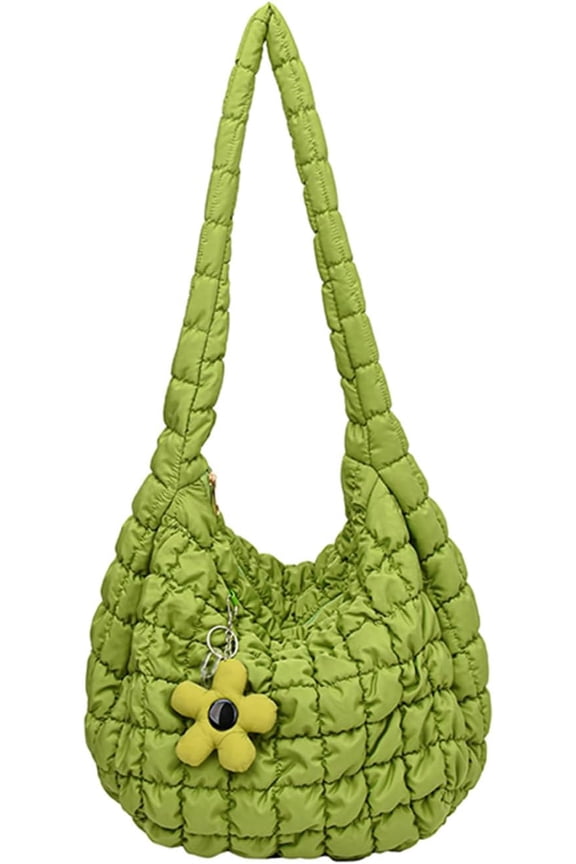 Quilted Tote Bag for Women, Soft Puffer Tote Bag Lightweight Designer Cloud Pleated Shoulder Bag Crossbody