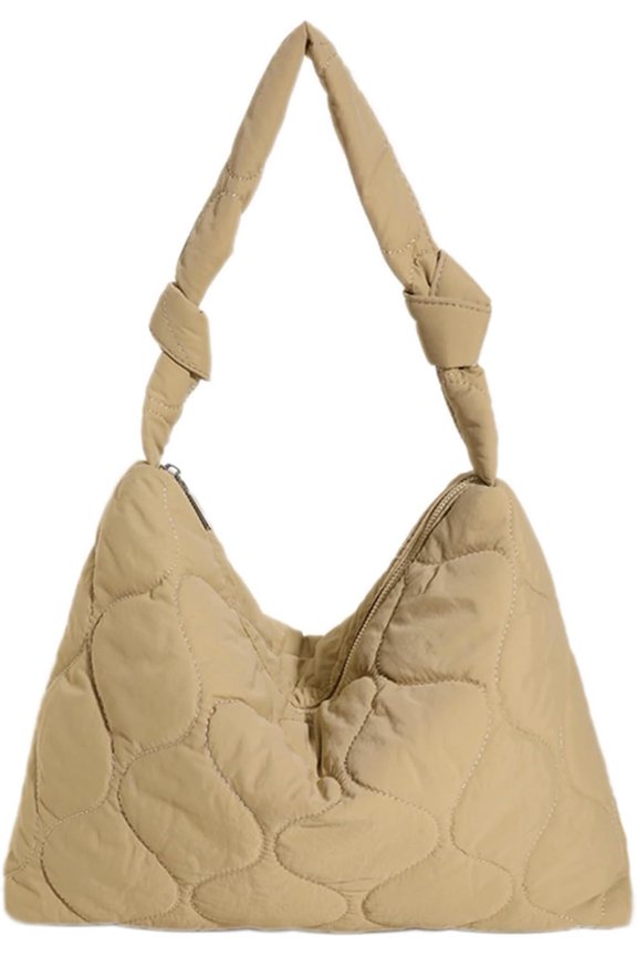 Quilted Tote Bag for Women, Soft Puffer Tote Bag Lightweight Trendy Designer Lozenge Cos Bag Handbags