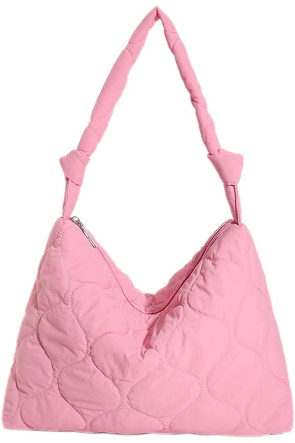 Quilted Tote Bag for Women, Soft Puffer Tote Bag Lightweight Trendy Designer Lozenge Cos Bag Handbags
