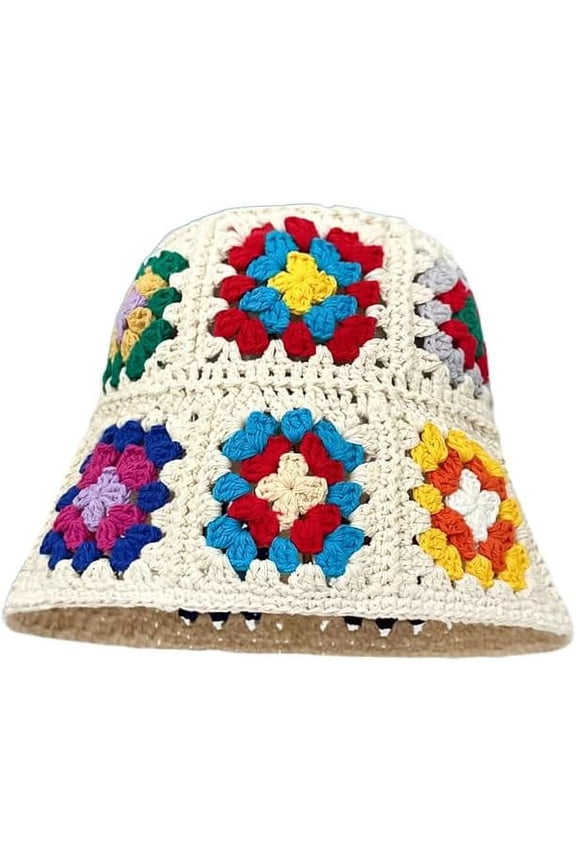 Retro Beanie for Women Cap Graphic Flowers Y2k Hats Warm Crochet Bucket Hat Knitted Wool Winter Beanies