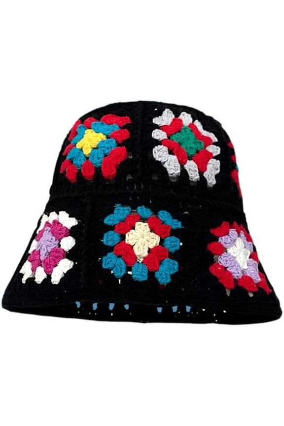 Retro Beanie for Women Cap Graphic Flowers Y2k Hats Warm Crochet Bucket Hat Knitted Wool Winter Beanies
