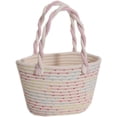 thumbnail image 1 of LinYooLi Retro Striped Cotton Woven Handbag Holiday Small Basket Bag, 1 of 7