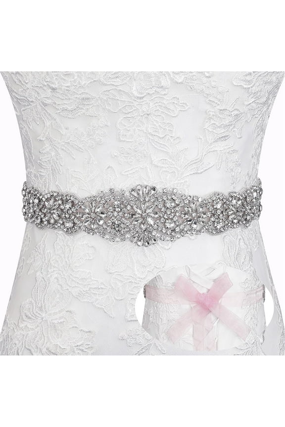 Rhinestone Belt for Women Dress,Organza Wedding Bridal Belt Sash,Crystal Wedding Dress Belt