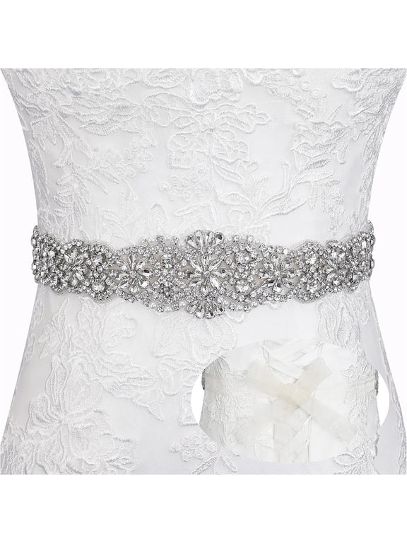 Rhinestone Belt for Women Dress,Organza Wedding Bridal Belt Sash,Crystal Wedding Dress Belt