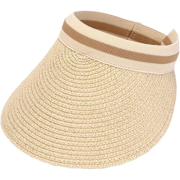 LinYooLi Simple Straw Hat Travel Cap Sun Visor Hat