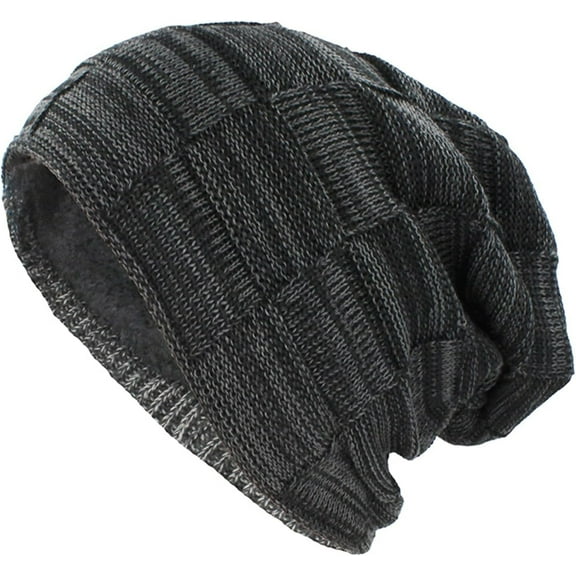 LinYooLi Slouchy Beanie for Men Winter Hats for Guys Warm Lined Knit Beanie Hat