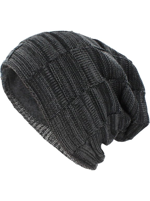 Slouchy Beanie for Men Winter Hats for Guys Warm Lined Knit Beanie Hat