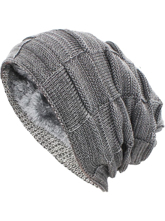 Slouchy Beanie for Men Winter Hats for Guys Warm Lined Knit Beanie Hat