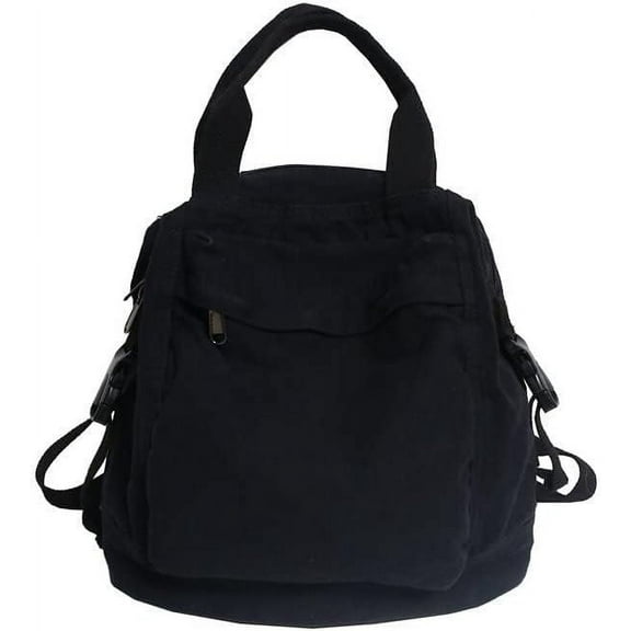 LinYooLi Small Boho Canvas Backpack for Women Vintage Style Outdoor Travel Bag Casual Daypack Grunge Aesthetic Hippie Y2K Backpack (Green,One Size)