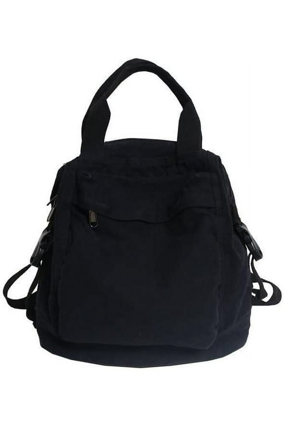 Small Boho Canvas Backpack for Women Vintage Style Outdoor Travel Bag Casual Daypack Grunge Aesthetic Hippie Y2K Backpack (Green,One Size)